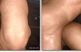 Amira Daher, uma beldade de alto nível fazendo na parte de trás do carro
