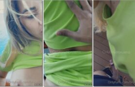 Bruna Senna exibindo seu belo corpo e dando uma empinadinha no bumbum para o dono do iate de luxo
