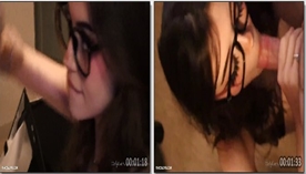 A famosa Hannah Owo está fazendo um boquete no cara bem pauzudo e levando uma gozada nas teta
