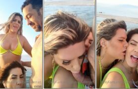 Bruna Ferraz se divertindo com o pau do amigo da amiga e fazendo um boquete junto
