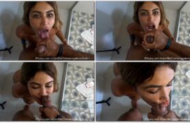 Cris Galêra fudendo gostoso oral com um homem negro e levando gozada no rosto