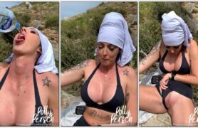 Polly Persch arrasando com fogo na boceta na trilha selvagem