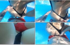 Wine Flame fazendo amor no pelo na piscina