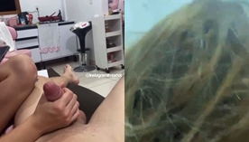 Evy Vieira fazendo uma sessão de sexo oral e uma masturbação para o sortudo do namorado