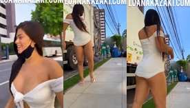 Luana Kazaki arrasando e animando os garis ao exibir seu corpo sem roupa