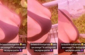 “Mostrando as teta naturais na praia: Maskgirl”