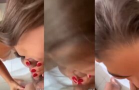 Mariana Casaroto se deliciando mamando e engolindo esperma