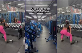 Gracyanne Barbosa dançando de forma sensual na academia