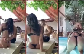Samanta Andrade deliciosa curtindo um momento íntimo na piscina de sua residência
