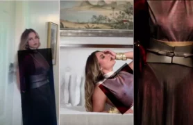 Paolla Oliveira flagrada em raio X usando um vestido transparente