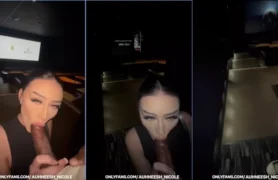 Chupada caseira da Auhneesh Nicole mamando um pau grande e preto