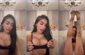 Funkeira sensual aproveitando um baseado e exibindo a anatomia