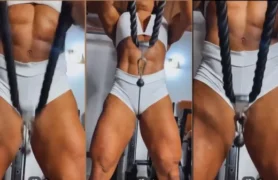 Graciane Barbosa está mostrando sua bucetinha feminina de forma explícita ao usar um short apertado