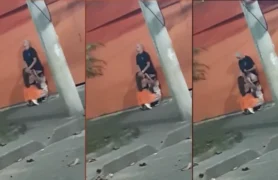 Mulher é pega em ação na rua durante o carnaval do Rio, fudendo gostoso oral em homem