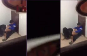 Vídeo caseiro mostra garota nova dando uma cavalgada no namorado nos corredores do apartamento