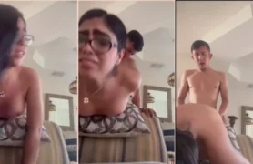 Ninfeta safadinha gozando gostoso no pau do primo com bunda arrebitada