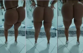 Vanessa Ataides exibe sua bunda avantajada em vídeos usando calcinha