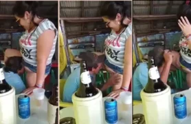 Flagra de uma coroa safada sendo bem atendida no barzinho