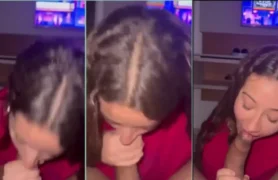 Desse jeito, uma novinha cheia de atitude dá aquele talento e faz a festa com o brinquedinho duro na carinha