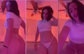 Ameli Olivera bombou na internet dançando de micro calcinha!