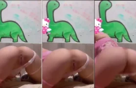 Bekyourluvz pelada, rebolando no funk e dando aquela piscadinha no bumbum
