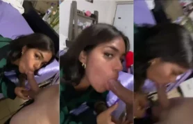 Rodou por aí um vídeo de uma brasileira morena fazendo um boquete na frente da câmera