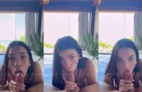 Japa Nordestina liberada pra curtir um sexinho de grátis, com um boquete molhado na piscina, delícia!