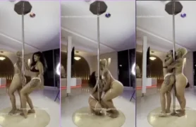 Vídeo quente da morena Melissa Montagnole peladinha no motel com a famosa do Privacy, a Torinha