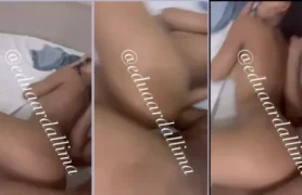 Eduarda Lima se soltando e se divertindo na cama, soltando gemidos enquanto rola na paixão