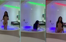 Ana Otani sem roupa na banheira exibindo sua beleza corporal