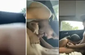 Menina do TikTok se divertindo no carro com o boy também novinho, cheio de sorte!