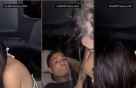 Bia Miranda, a famosa gata, se pegando no carro